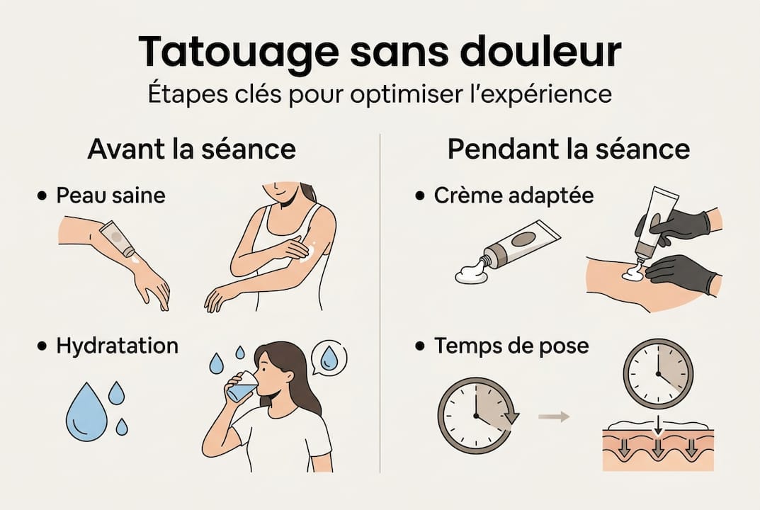 Infographie : les étapes pour bien préparer son tatouage et éviter la douleur