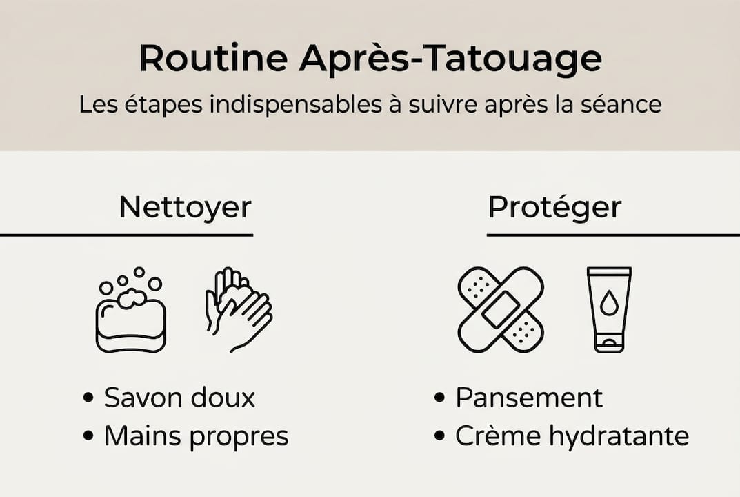 Infographie : les étapes essentielles pour prendre soin de votre tatouage