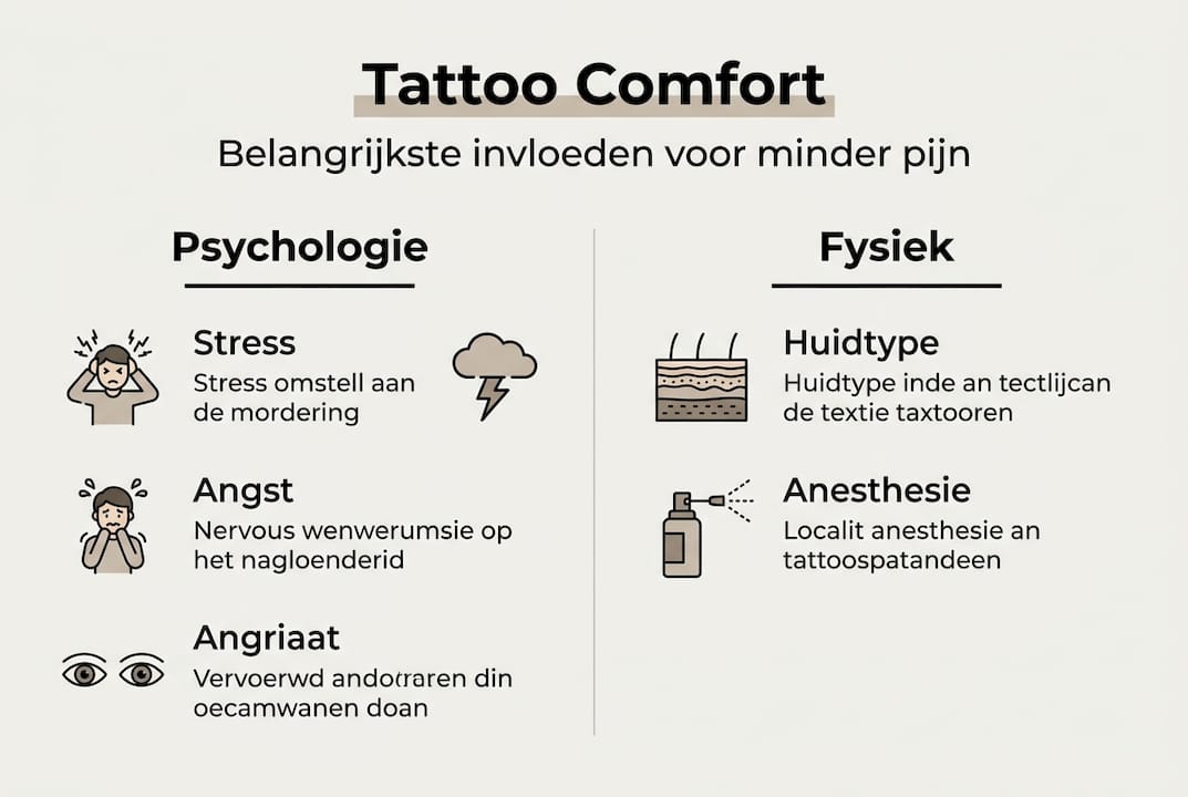 Infographic: welke factoren bepalen het comfort tijdens het zetten van een tatoeage?