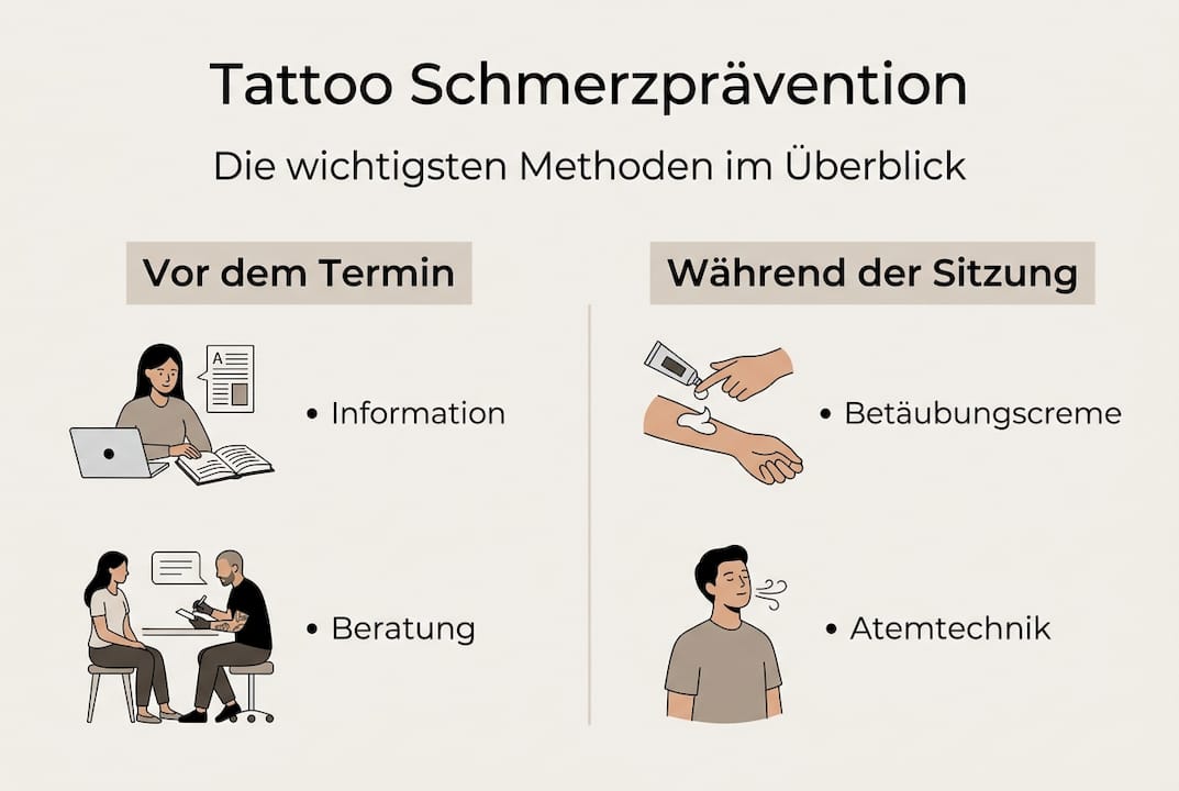 Infografik: Die besten Strategien, um Schmerzen beim Tätowieren vorzubeugen