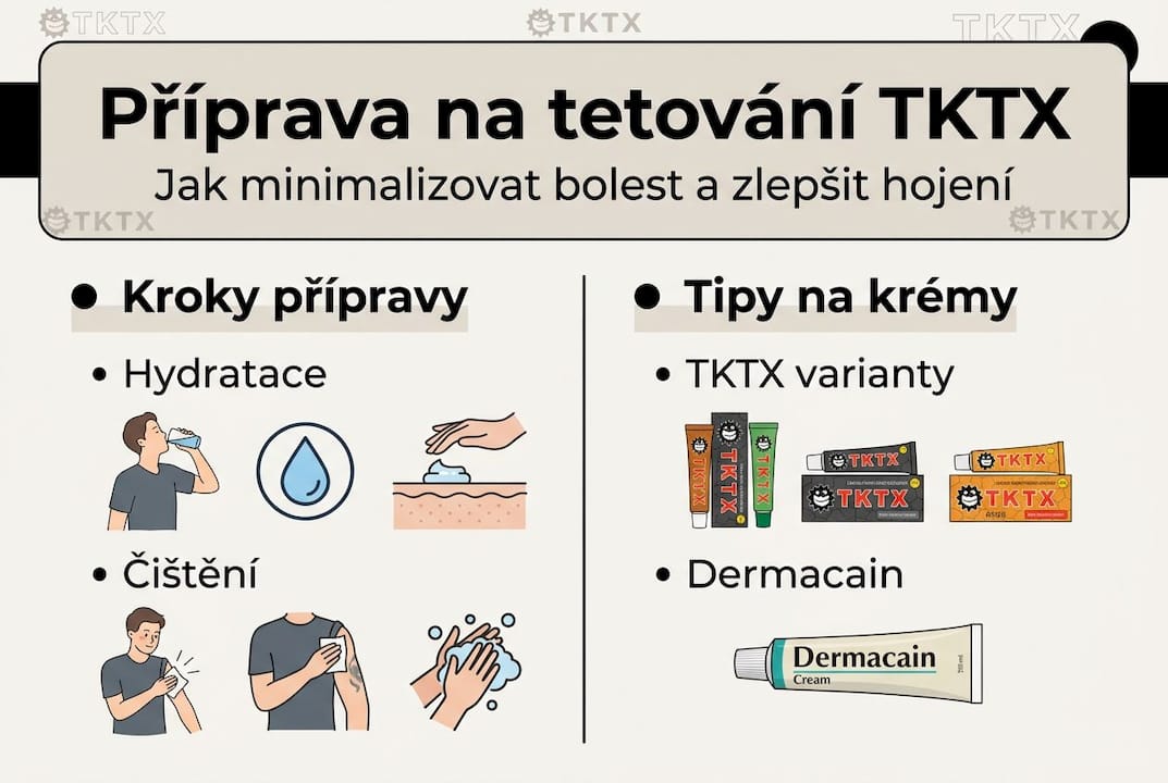 Jak se připravit na tetování, abyste minimalizovali bolest – přehledná infografika