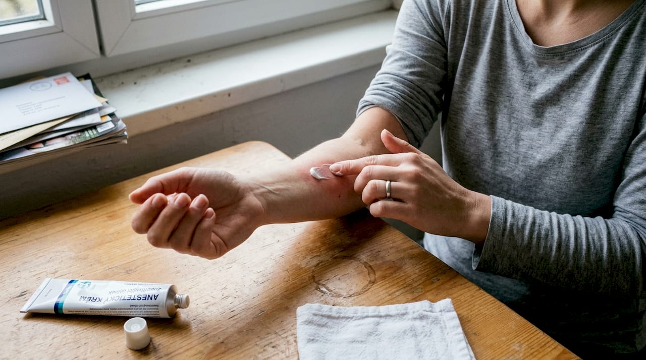 Nanášení znecitlivujícího krému na tetování v domácím prostředí