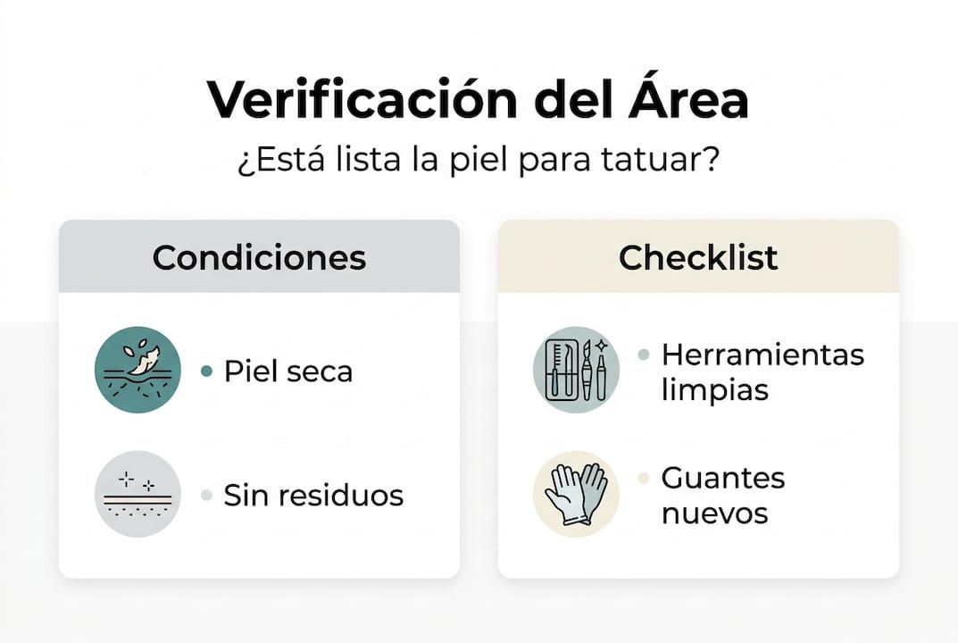 Guía visual para comprobar que todo esté limpio antes de hacerte un tatuaje
