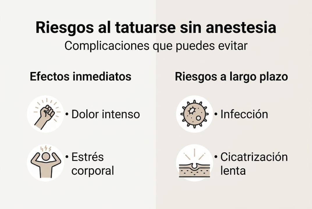 Infografía sobre los riesgos de hacerse un tatuaje sin anestesia