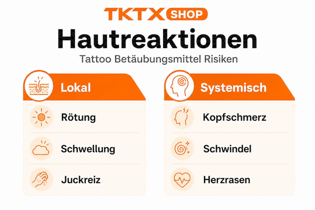 Übersicht zu lokalen und systemischen Hautreaktionen