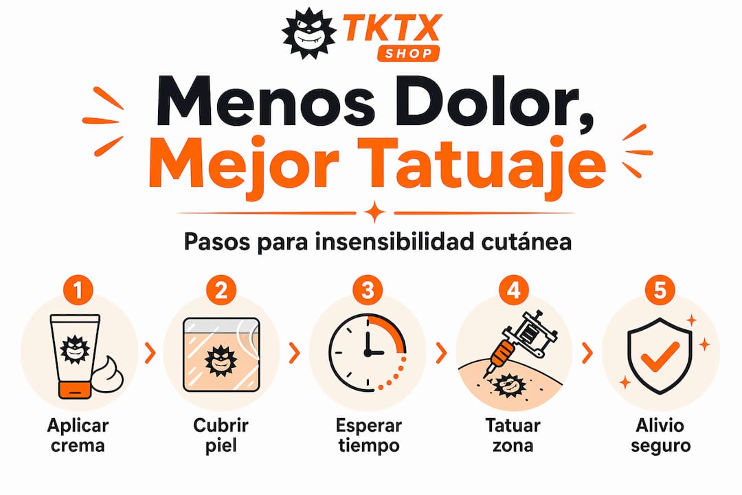 Guía visual con consejos para disminuir el dolor durante un tatuaje