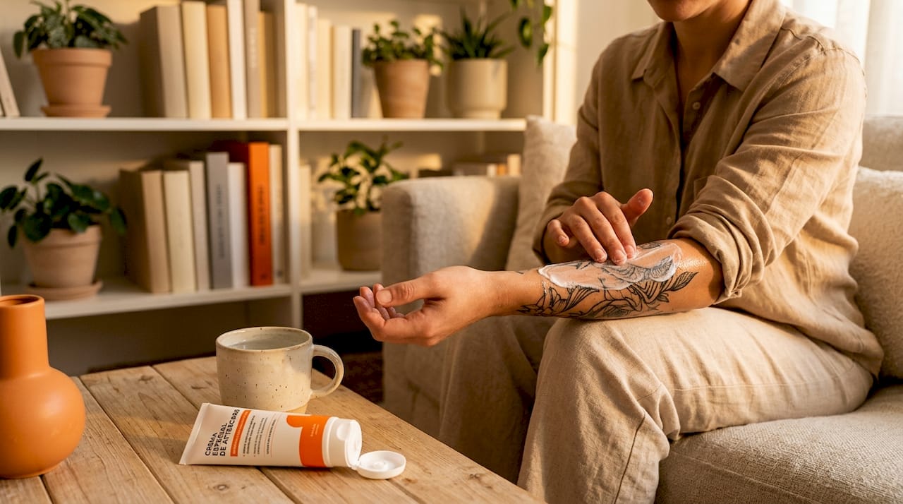 Uso de crema con urea durante el proceso de cicatrización de un tatuaje