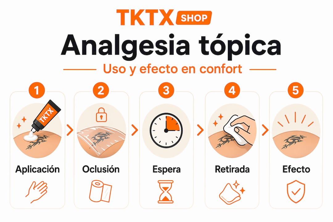 Infografía: pasos para aplicar la analgesia tópica