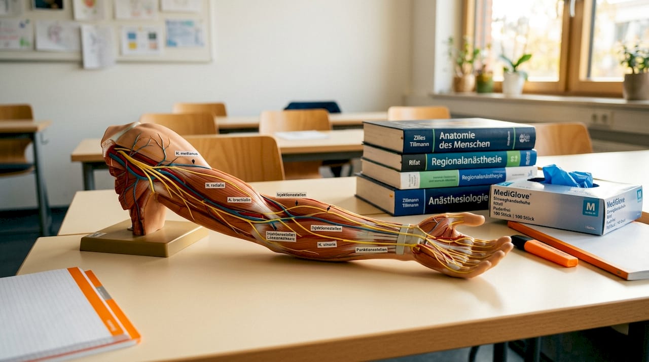 Anatomisches Modell zur Veranschaulichung der Nervenverläufe bei Lokalanästhesien