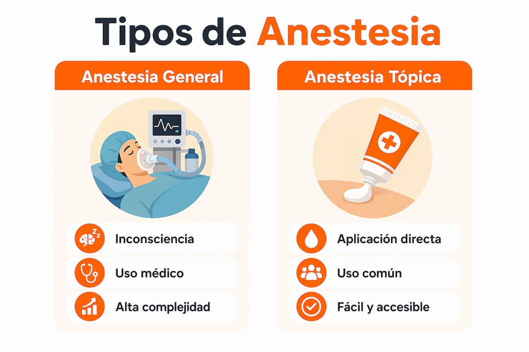 Guía visual para entender los diferentes tipos de anestesia utilizados en tatuajes