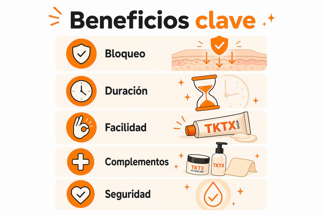 Infografía sobre las ventajas de usar anestesia durante el proceso de tatuaje
