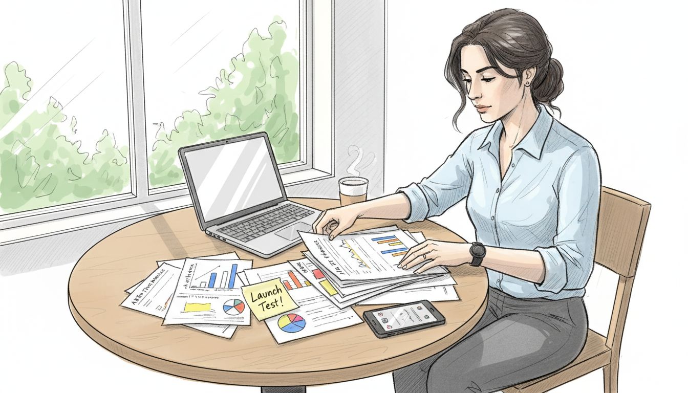 Manager reviewing A/B testing reports