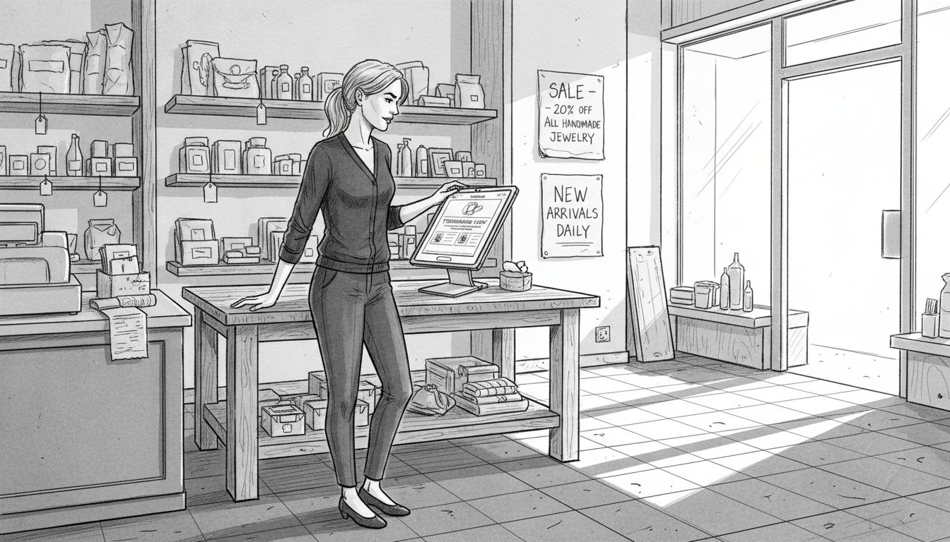 Merchant using tablet for store personalization