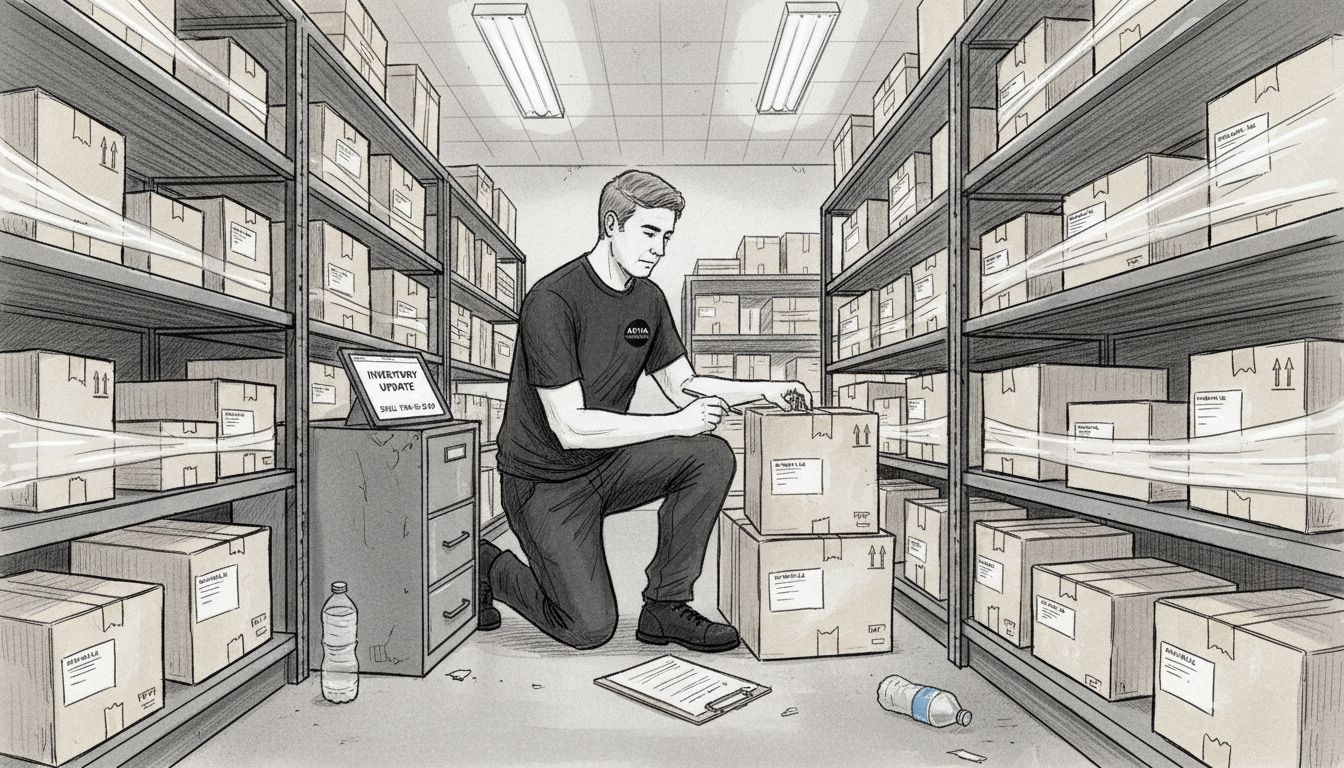 Store staff managing inventory fulfillment process