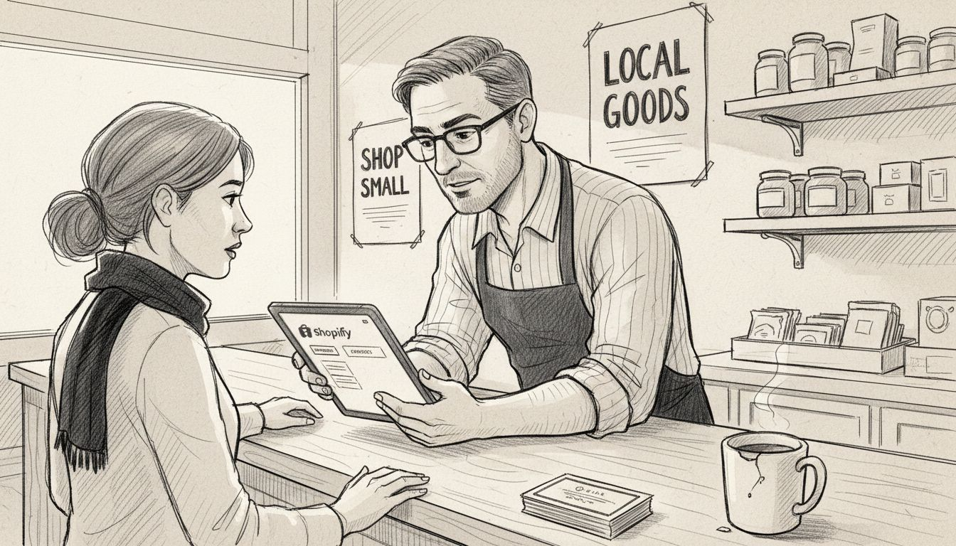 Store manager helps customer with Shopify app