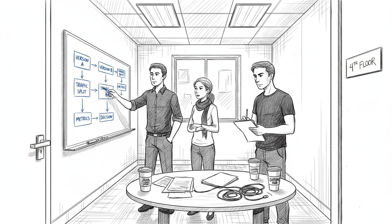 Ecommerce team planning AB test strategy