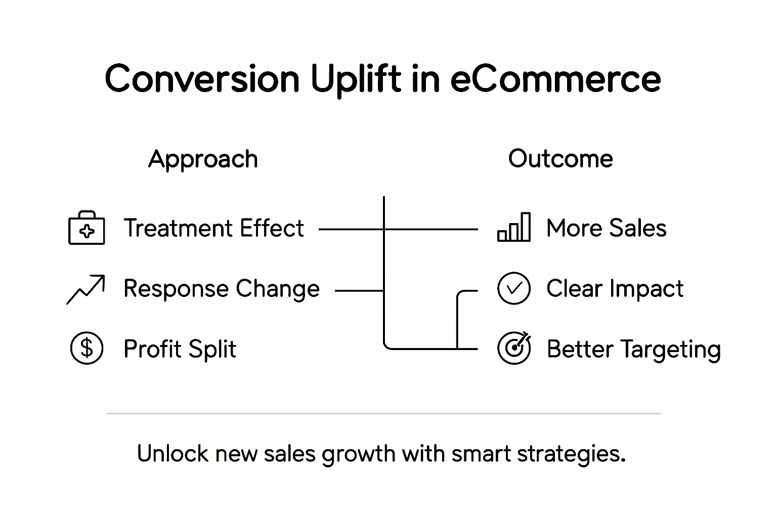Infographic comparing conversion uplift strategy types