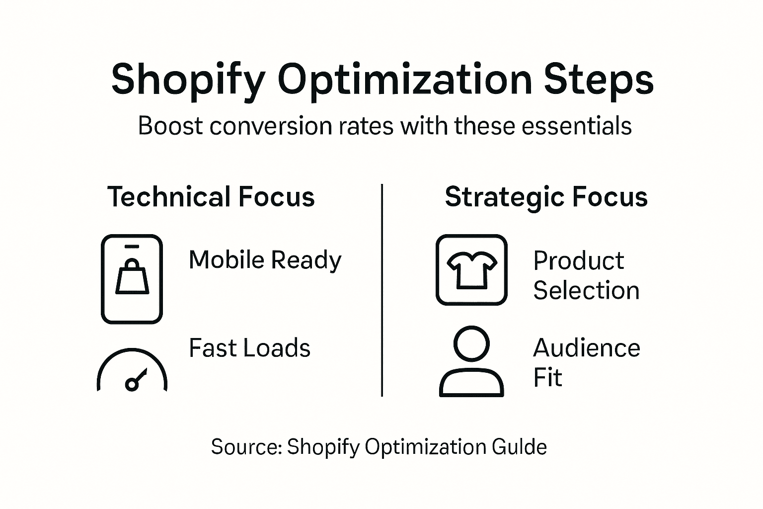 Infographic of Shopify optimization essentials