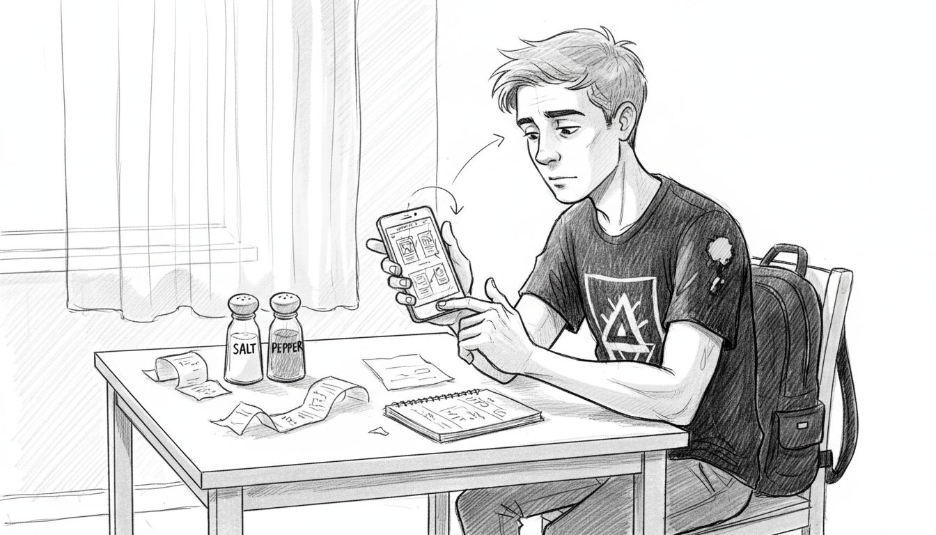 Person compares A/B tests on smartphone