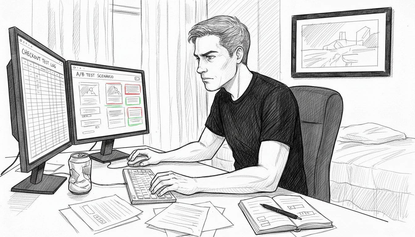 Analyst working on Shopify A/B test dashboard