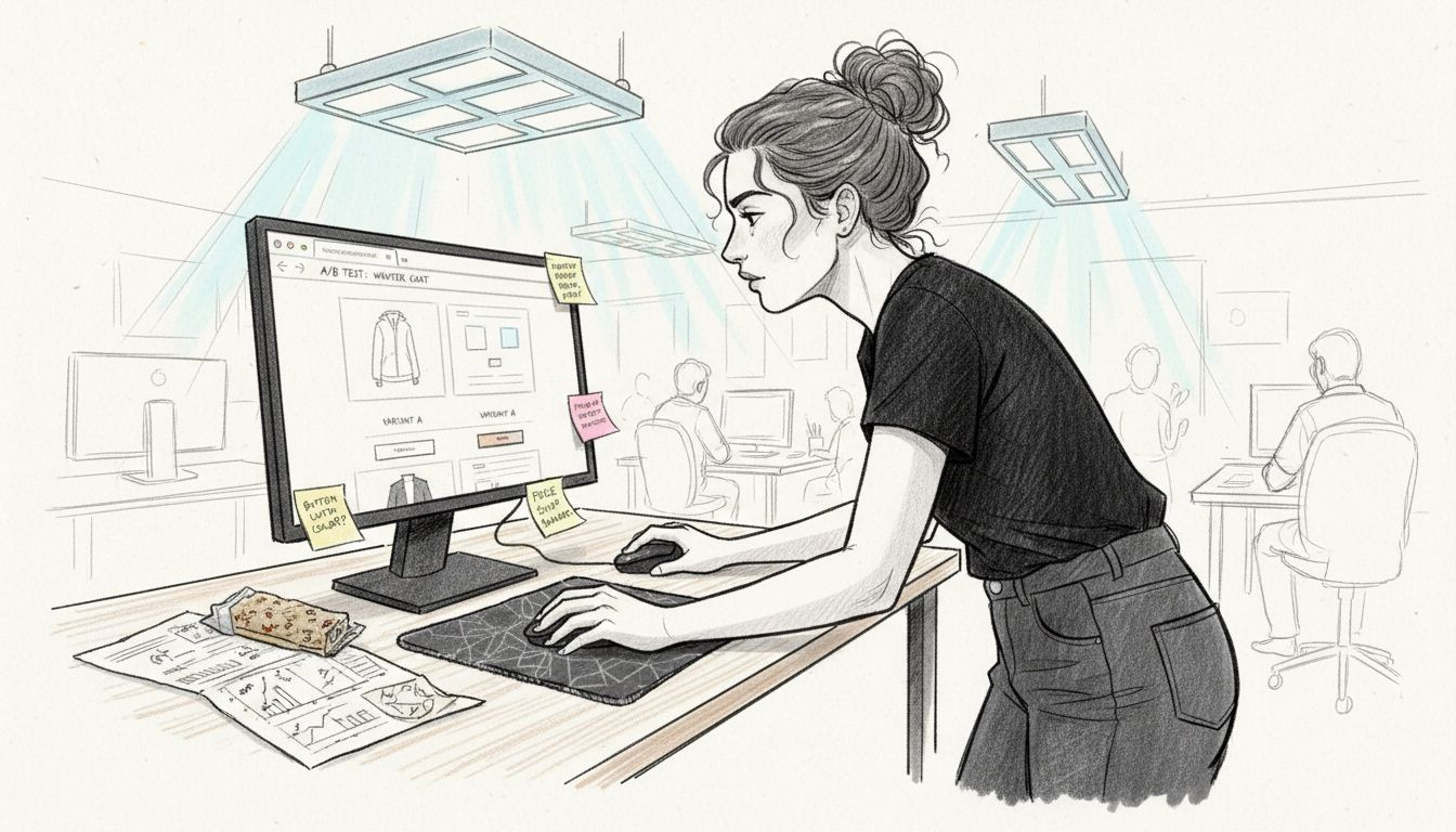 Manager comparing product page test variations