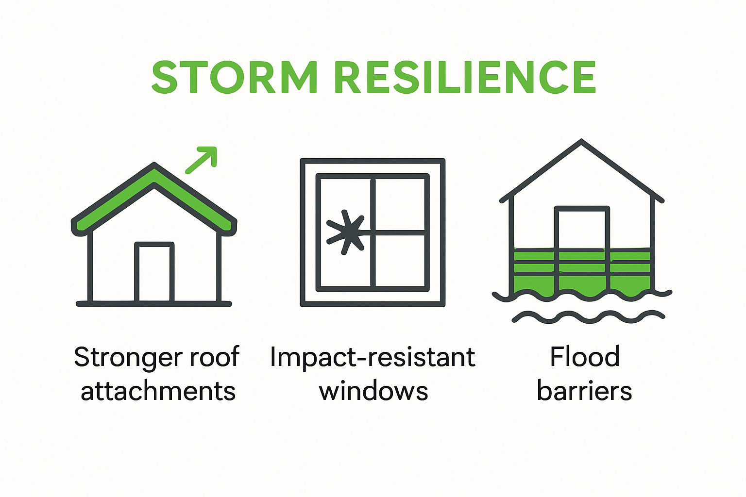 Infographic illustrating structural storm damage mitigation techniques