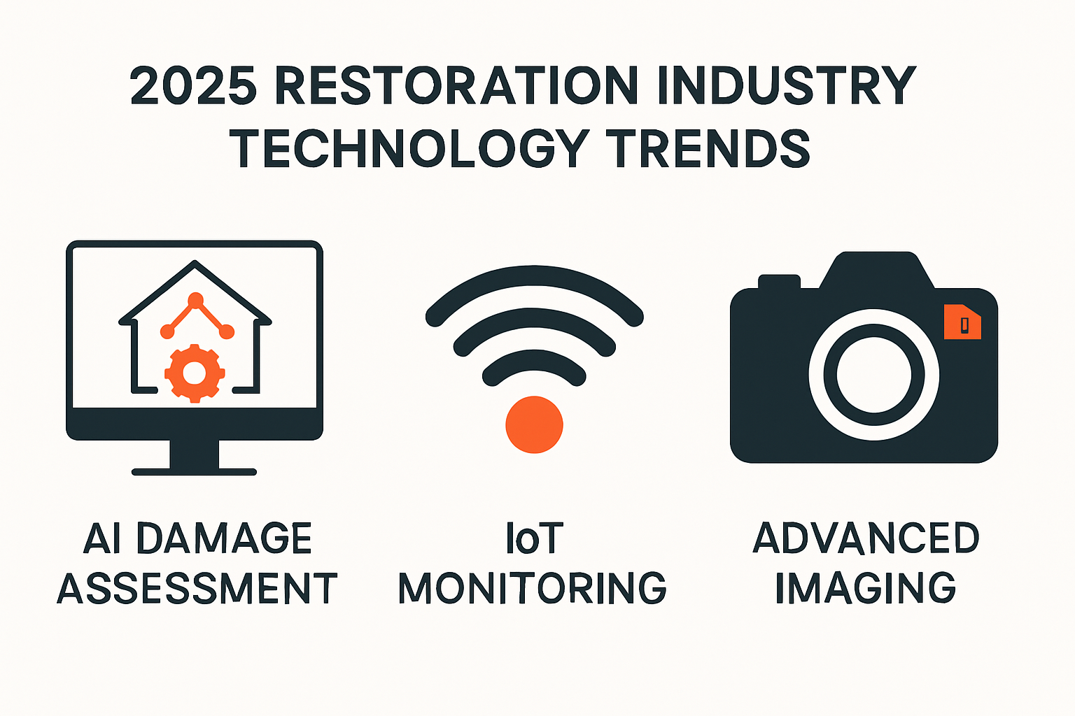 Infographic showing restoration industry trends for 2025 technology