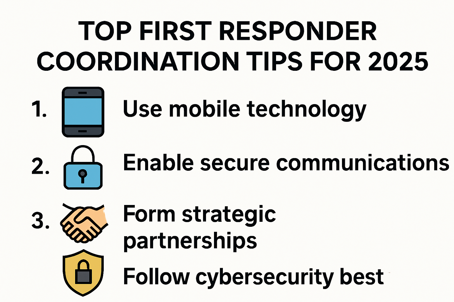 Infographic of top first responder coordination tips 2025