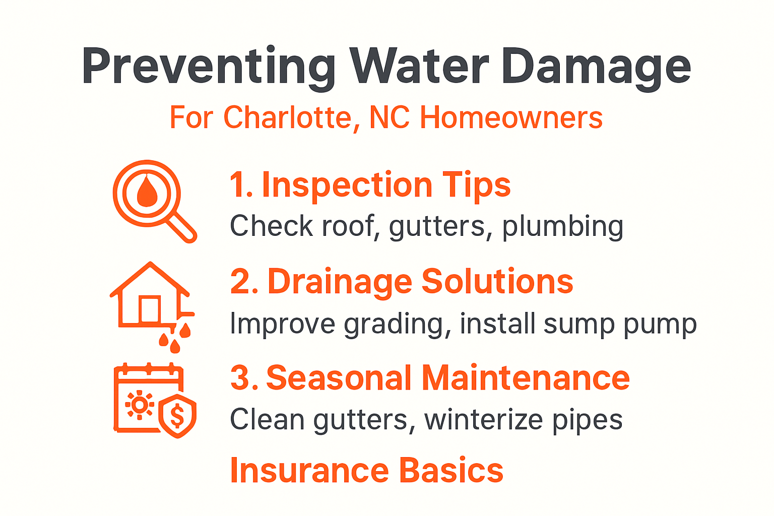 Essential steps to prevent water damage infographic