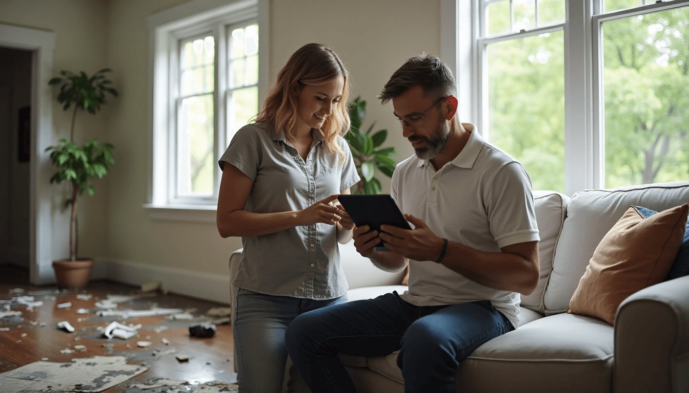 Key Restoration Steps for Charlotte Property Owners in 2025 3 Professional documenting property damage with homeowner