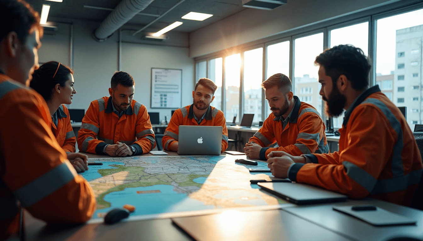 Team plans disaster resource deployment at command center