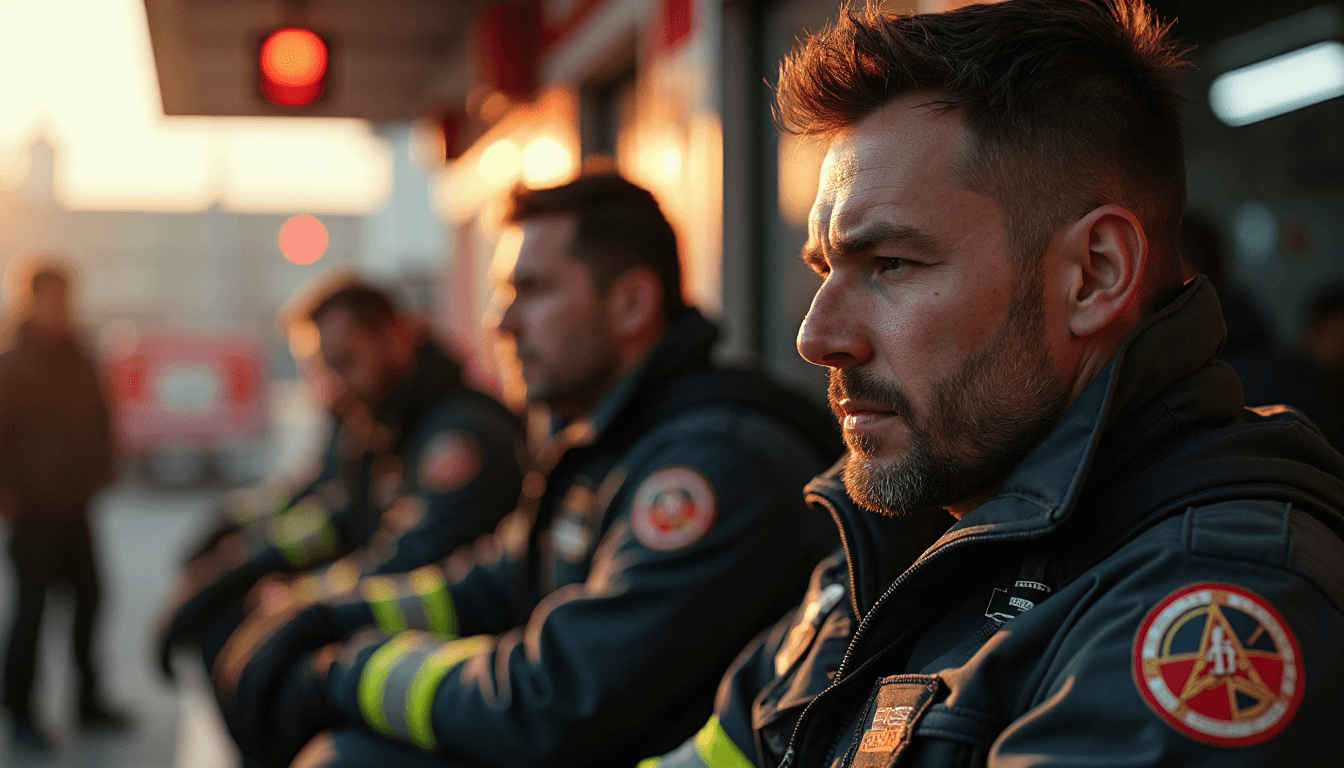 Weary first responders at ambulance bay shift change