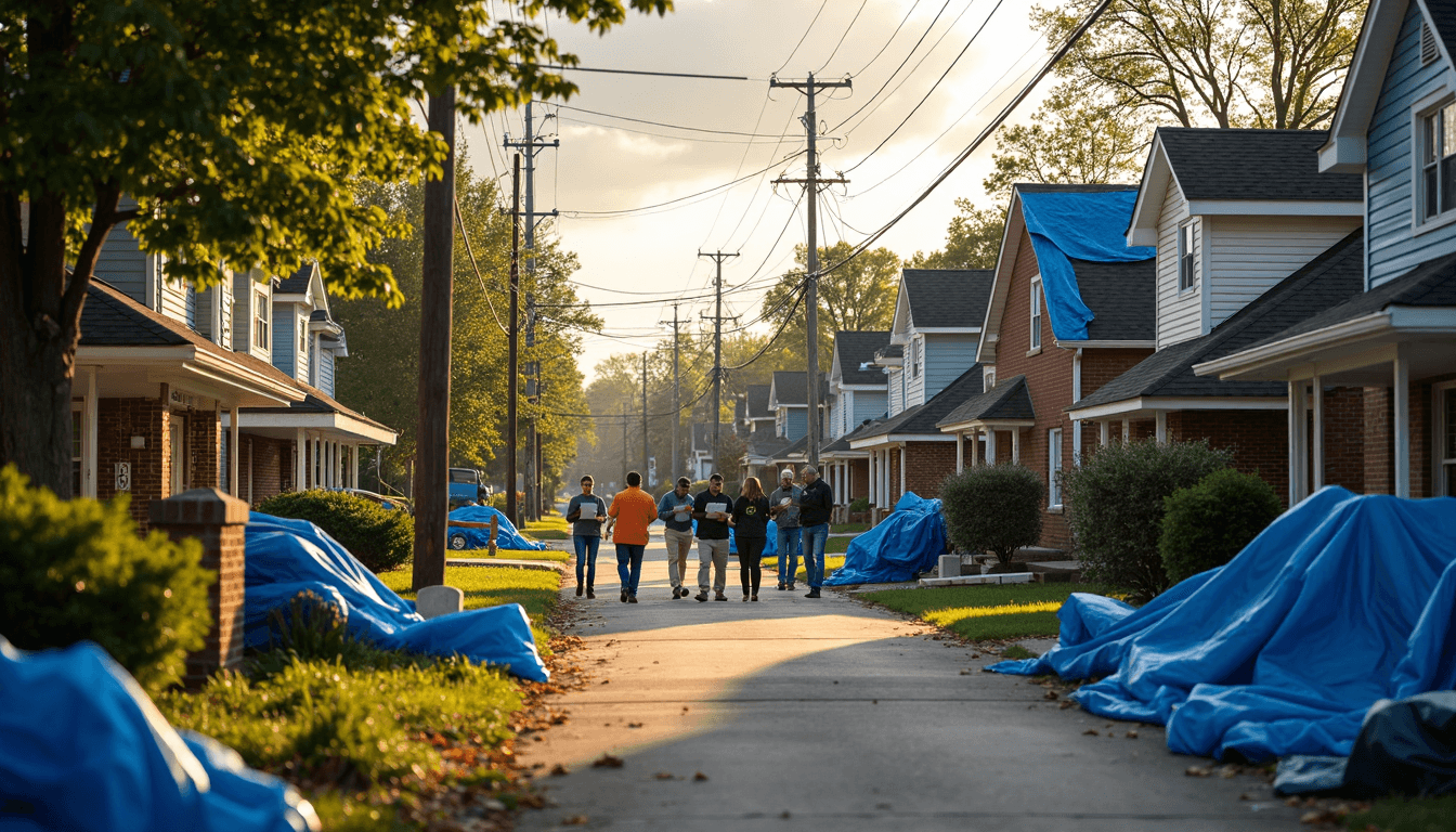 Disaster Recovery Funding in Charlotte: 2025 Guide for Property Owners and Businesses 1 Charlotte residents collaborate on storm repairs outdoors