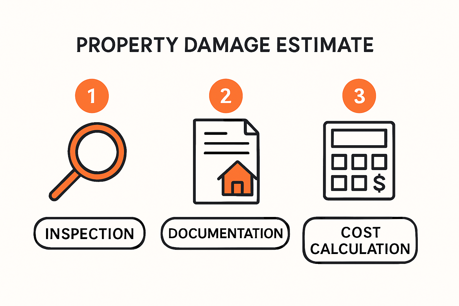 Property Damage Estimate Guide for Charlotte Owners 2025 2 Infographic depicting property damage estimate process steps