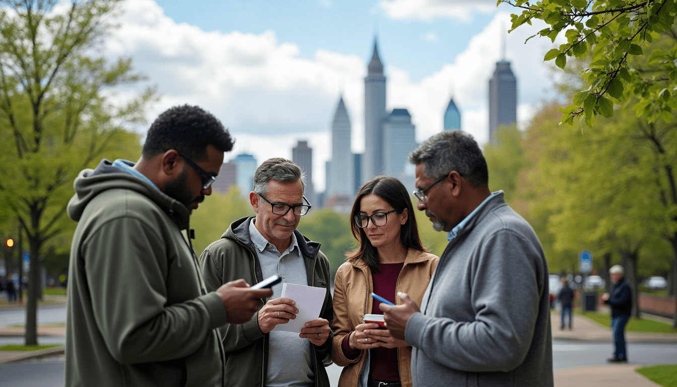 Disaster Recovery Basics: Essential Steps for Charlotte Property Owners 2025 1 Charlotte property owners reviewing emergency plans with city in background