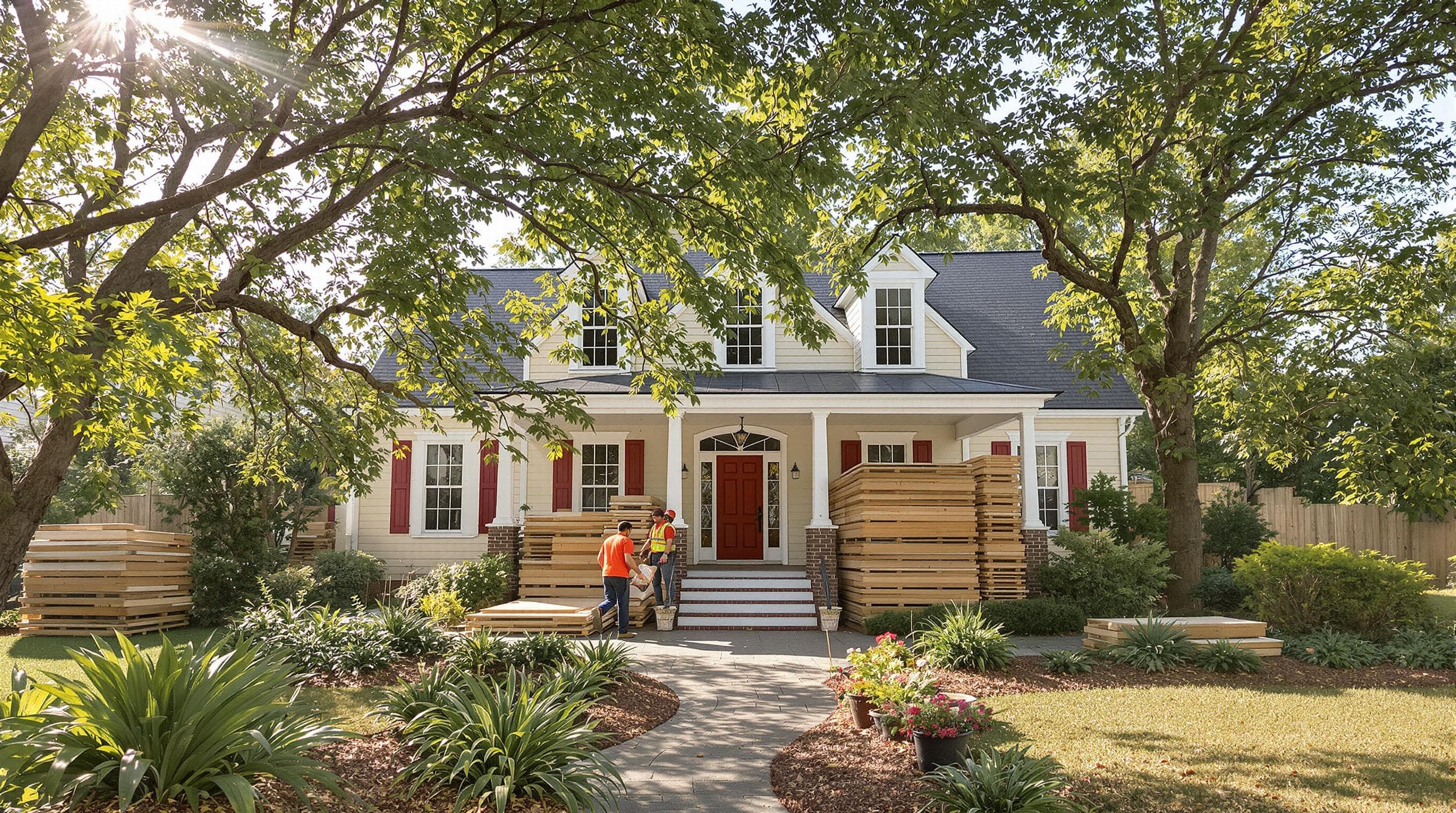 Eco-Friendly Restoration Methods for Charlotte, NC in 2025 1 Residential eco-friendly restoration in Charlotte with green materials and landscaping