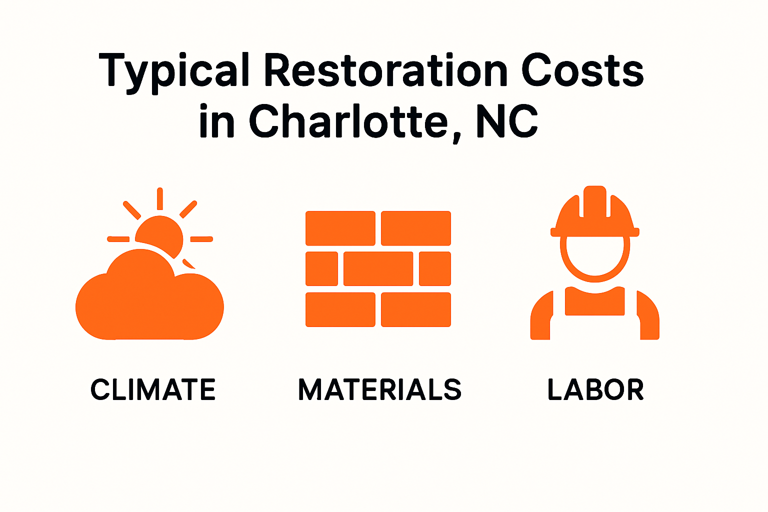 Typical Restoration Costs in Charlotte NC: 2025 Guide 2 Infographic showing factors affecting typical restoration costs