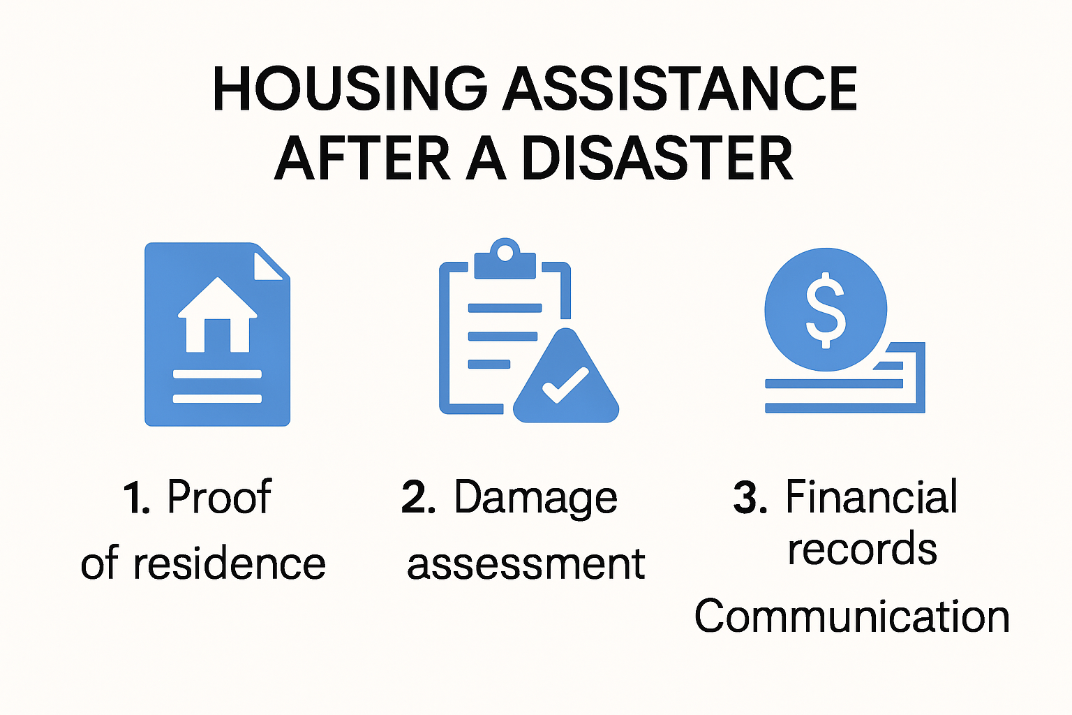 Housing assistance application process infographic with key documentation steps and timelines