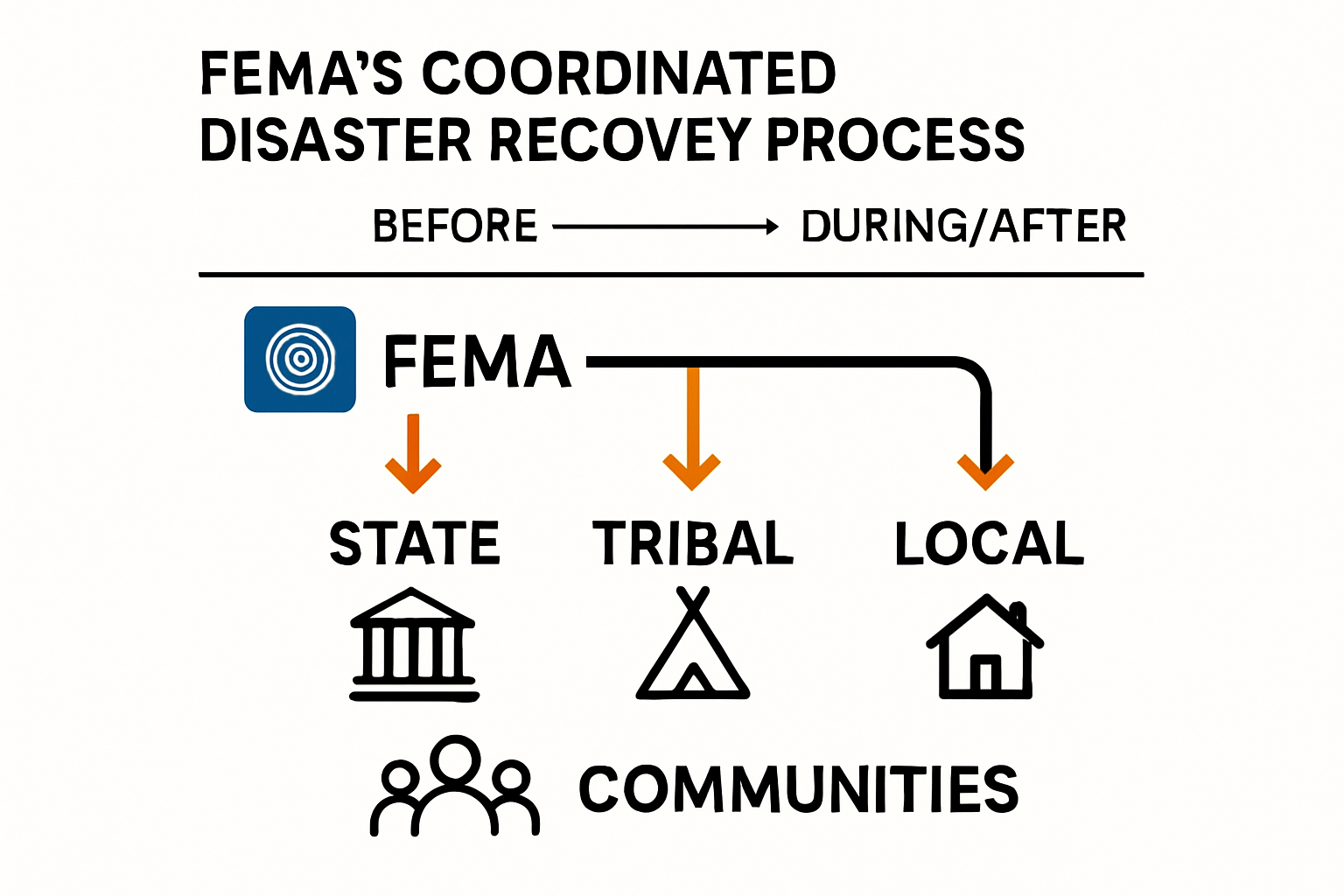 FEMA disaster response coordination infographic