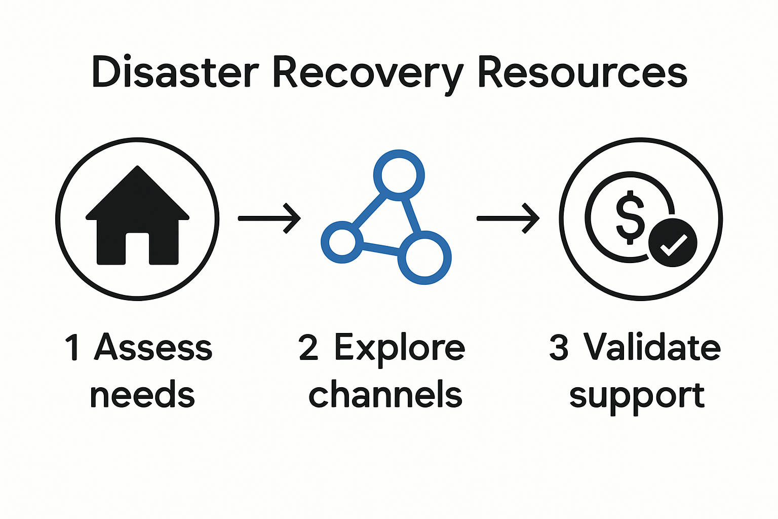 Infographic of disaster resource navigation steps