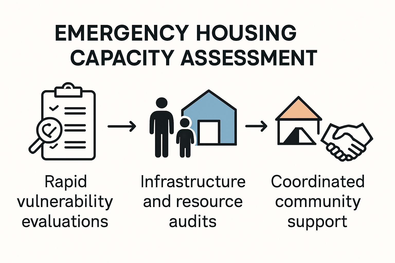 Emergency housing capacity assessment process infographic