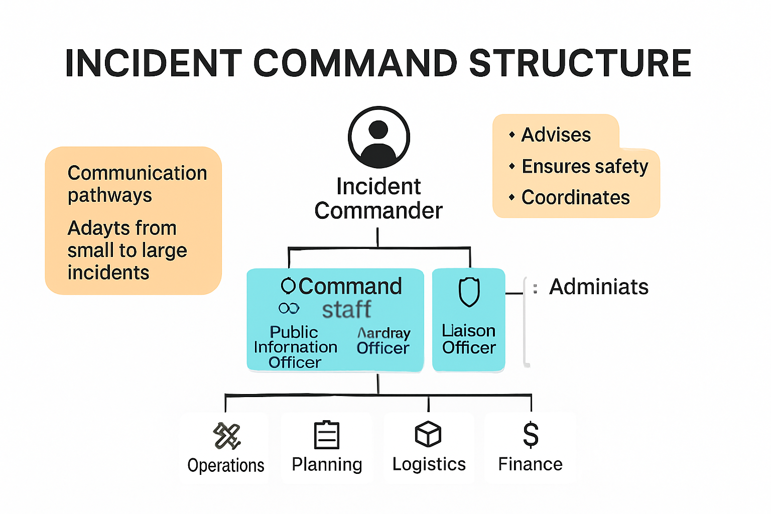 Incident Command Structure hierarchical chart
