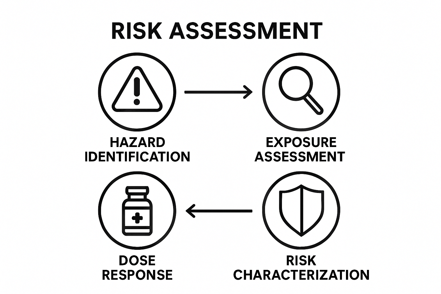 Infographic of four steps in risk assessment process connected in sequence