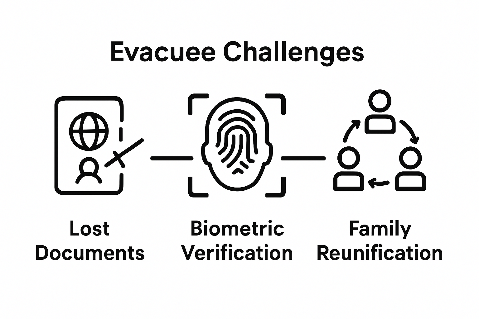 Infographic compares lost documents, biometric ID, and support needs