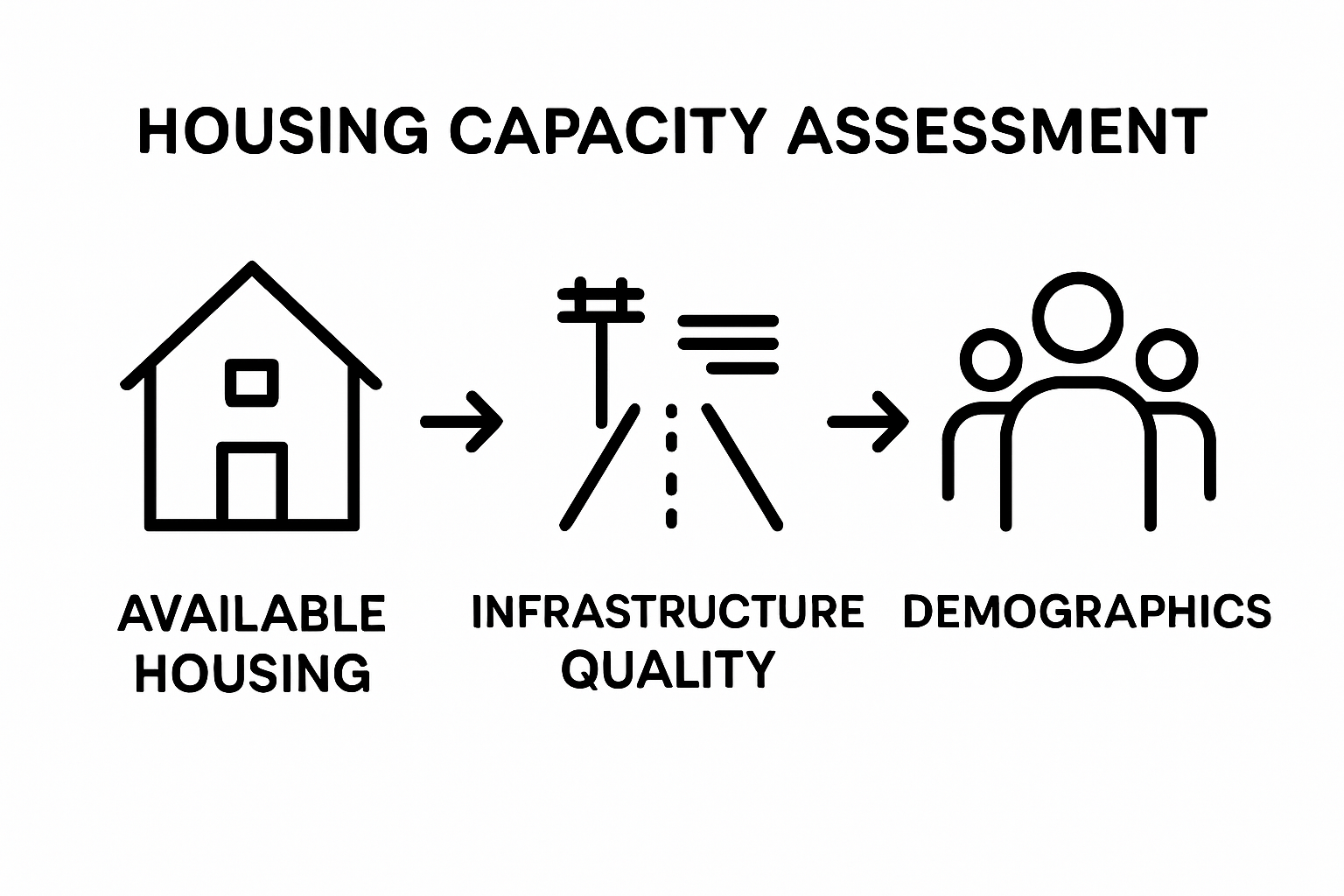 Housing units, infrastructure, demographic factors compared visually