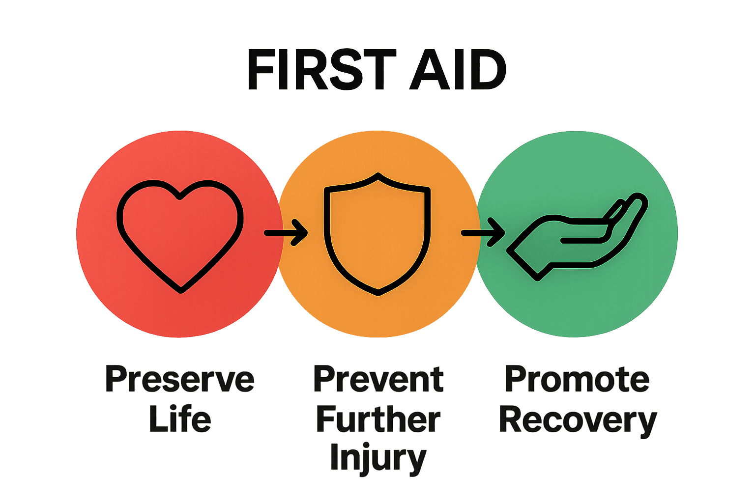 infographic showing primary purposes of first aid