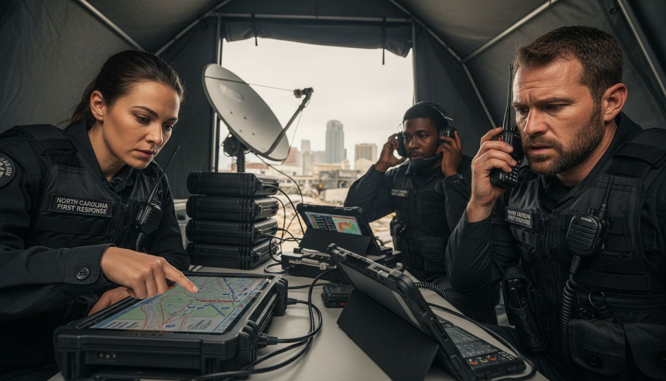 First responders using communication devices together