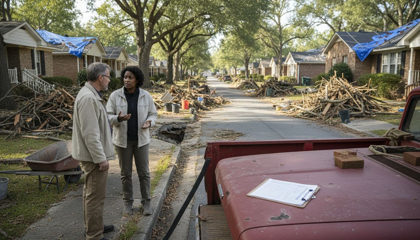 Residents organize repairs post-disaster
