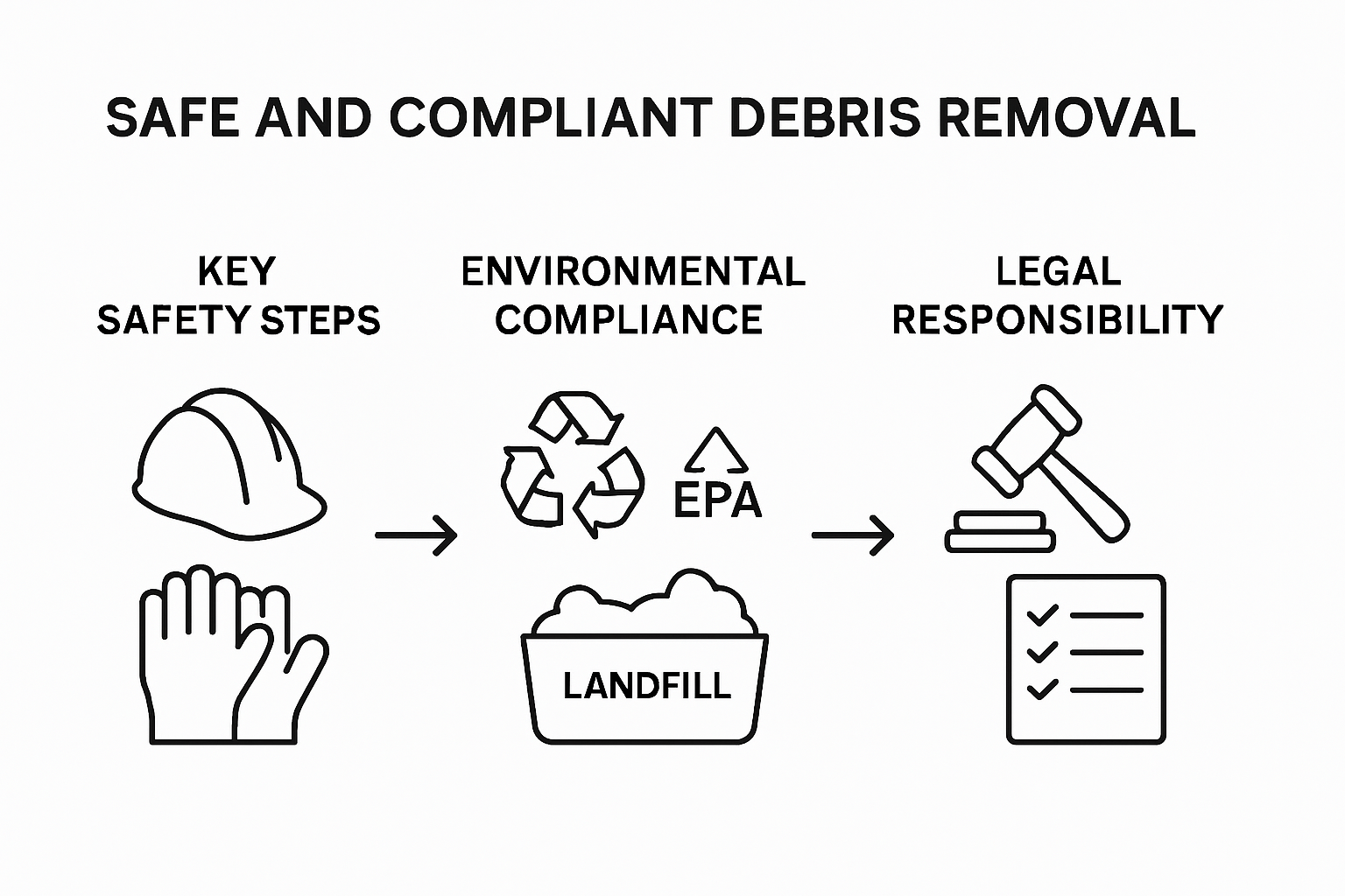 Infographic outlining debris removal safety standards