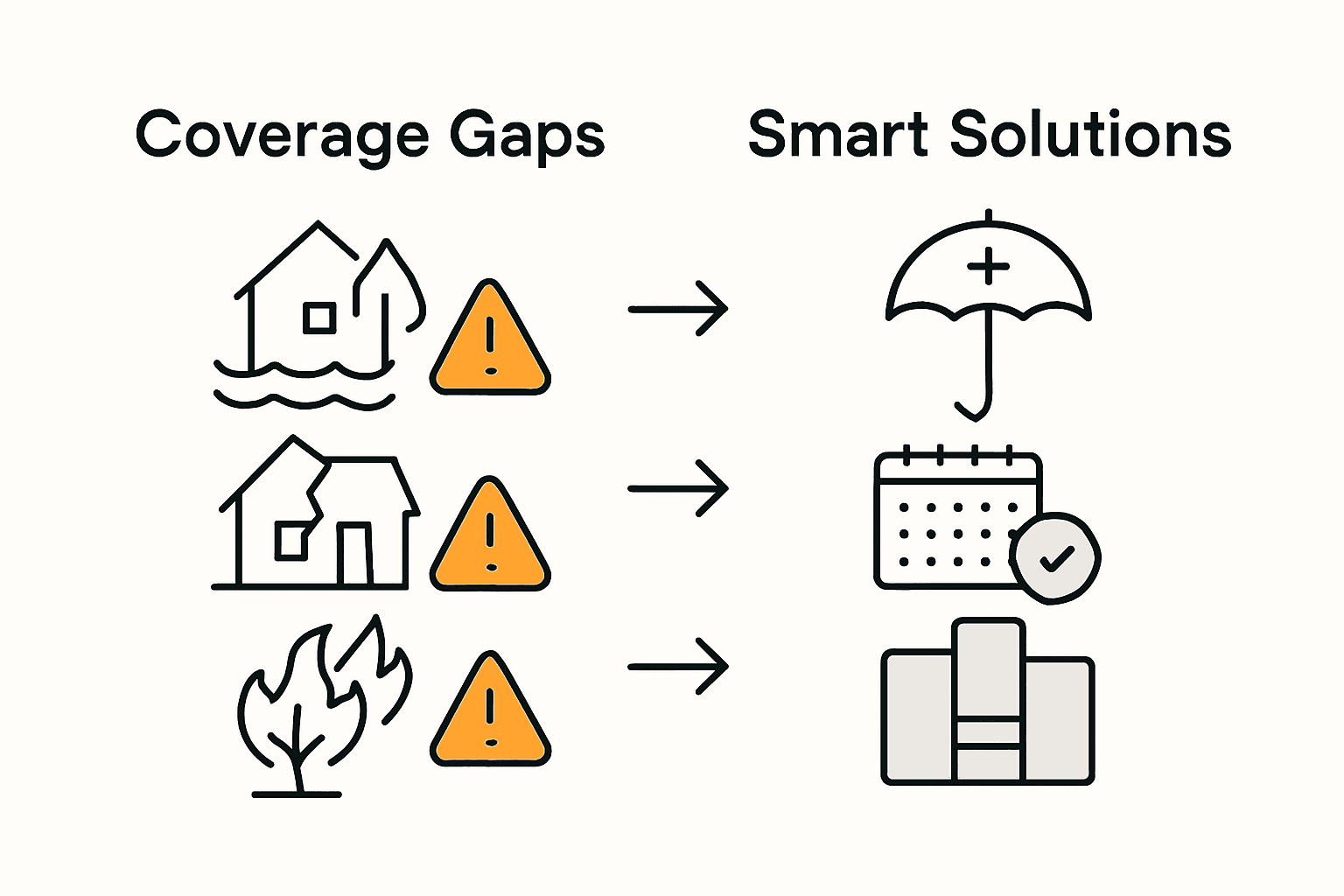 Infographic comparing insurance gaps and solutions